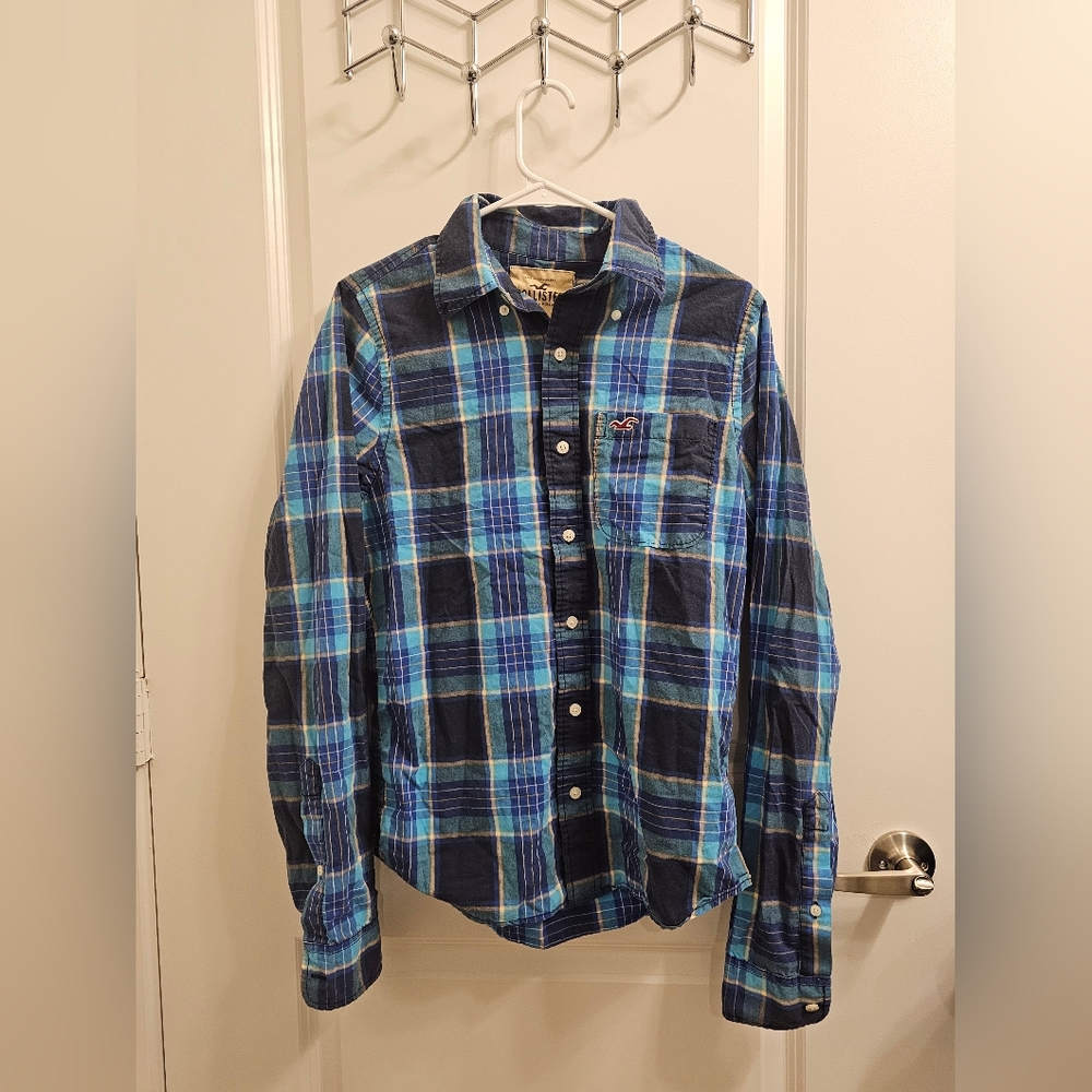 Hollister Blue & Yellow Flannel Shirt